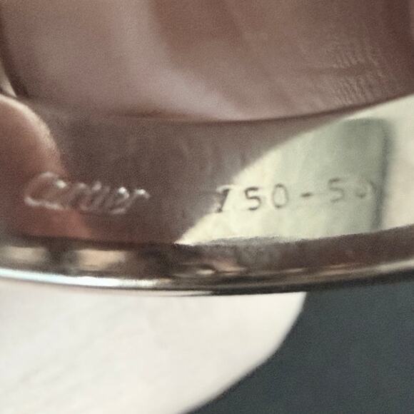 Cartier Love Classic 3 Diamond 18K White Gold Ring 56 US 7.5 - Picture 5 of 6